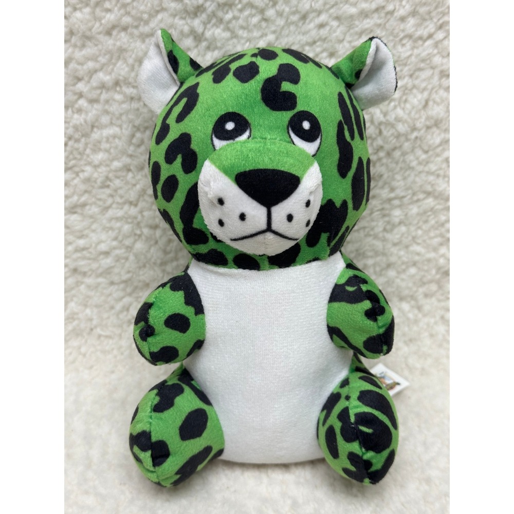 Carnival Fair Prize Plush Green Leopard Stuffed Animal Jungle Cat 8 Inch